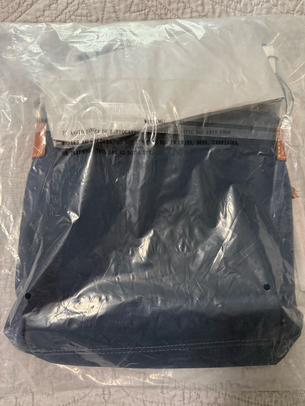 Dooney & Bourke Navy Nylon Crossbody Bag with Tan Leather Trim - Picture 6 of 6